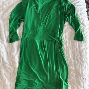 Elegant Green Wrap Dress